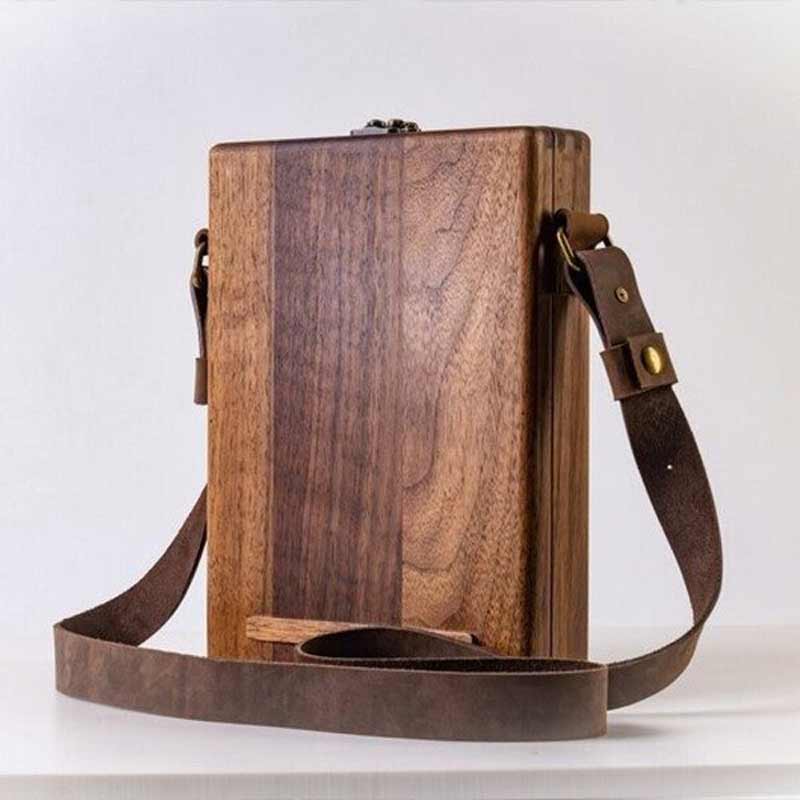Writers Messenger Box | Walnut Briefcase-Style & Pen Loops | A5