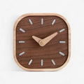 Table Clock | Square Wooden Design & Silent Movement