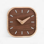 Table Clock | Square Wooden Design & Silent Movement