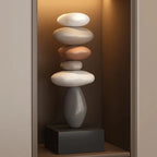 Stacked Stone Sculpture | Natural Stone Finish & Fine Modern Base