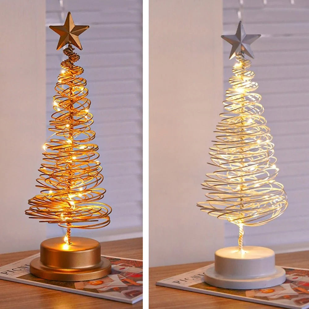 LED Christmas Tree | Spiral Design & Star Top | 33 cm