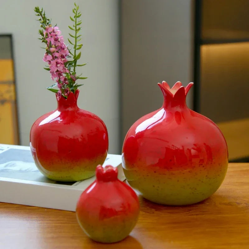 Vase | Pomegranate-Inspired Sculptural & Hand-Shaped | For Dried Flowers