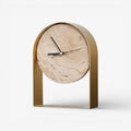Table Clock | Decorative Stone Gold & Black | Indoor Use