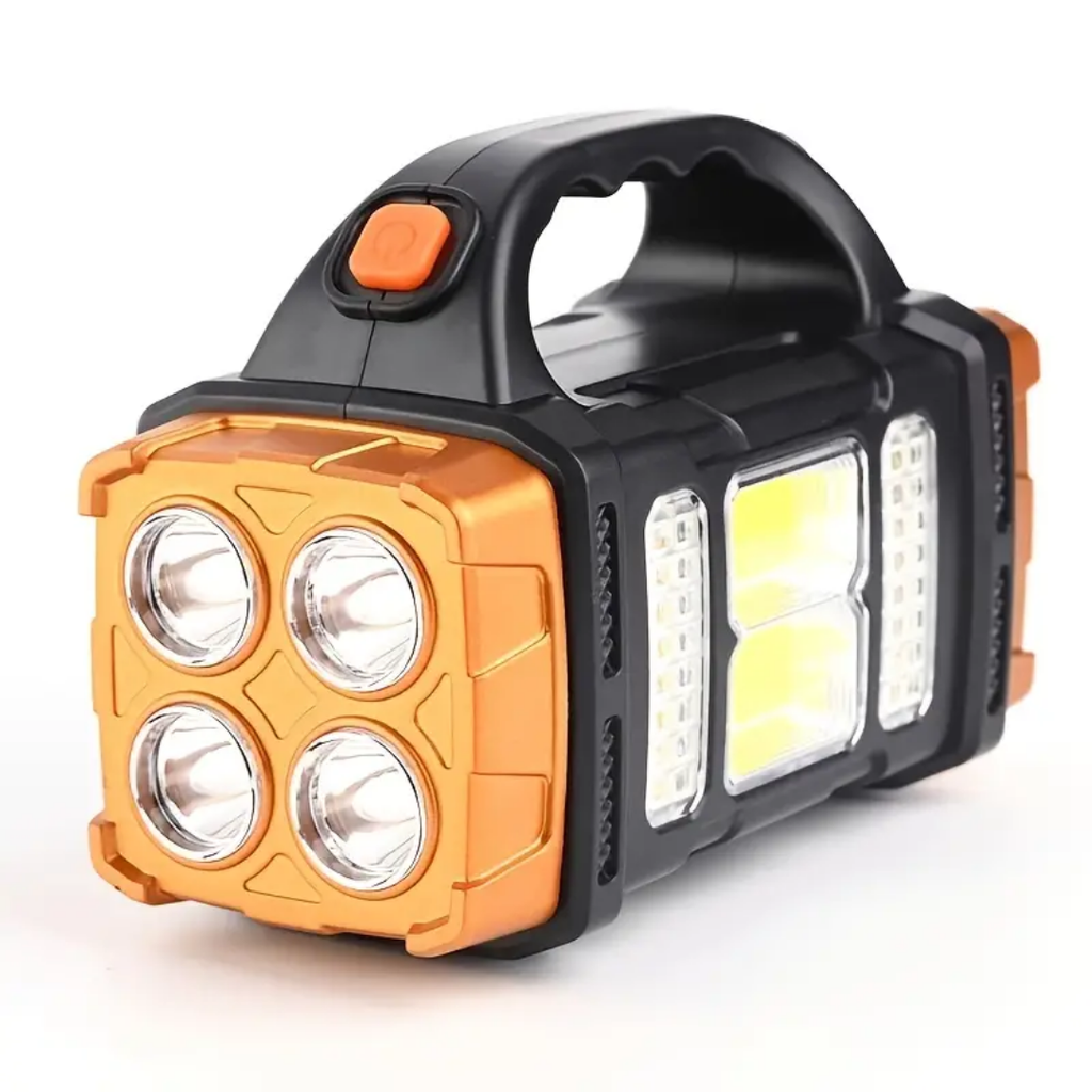 Emergency Flashlight | Solar Charging & Built-In Power Bank | IP44 Water-Resistant