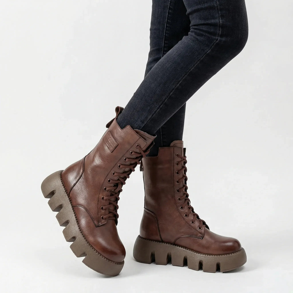 Combat Boots | Non-Slip Sole & Arch Support | Lace-Up Slip-On
