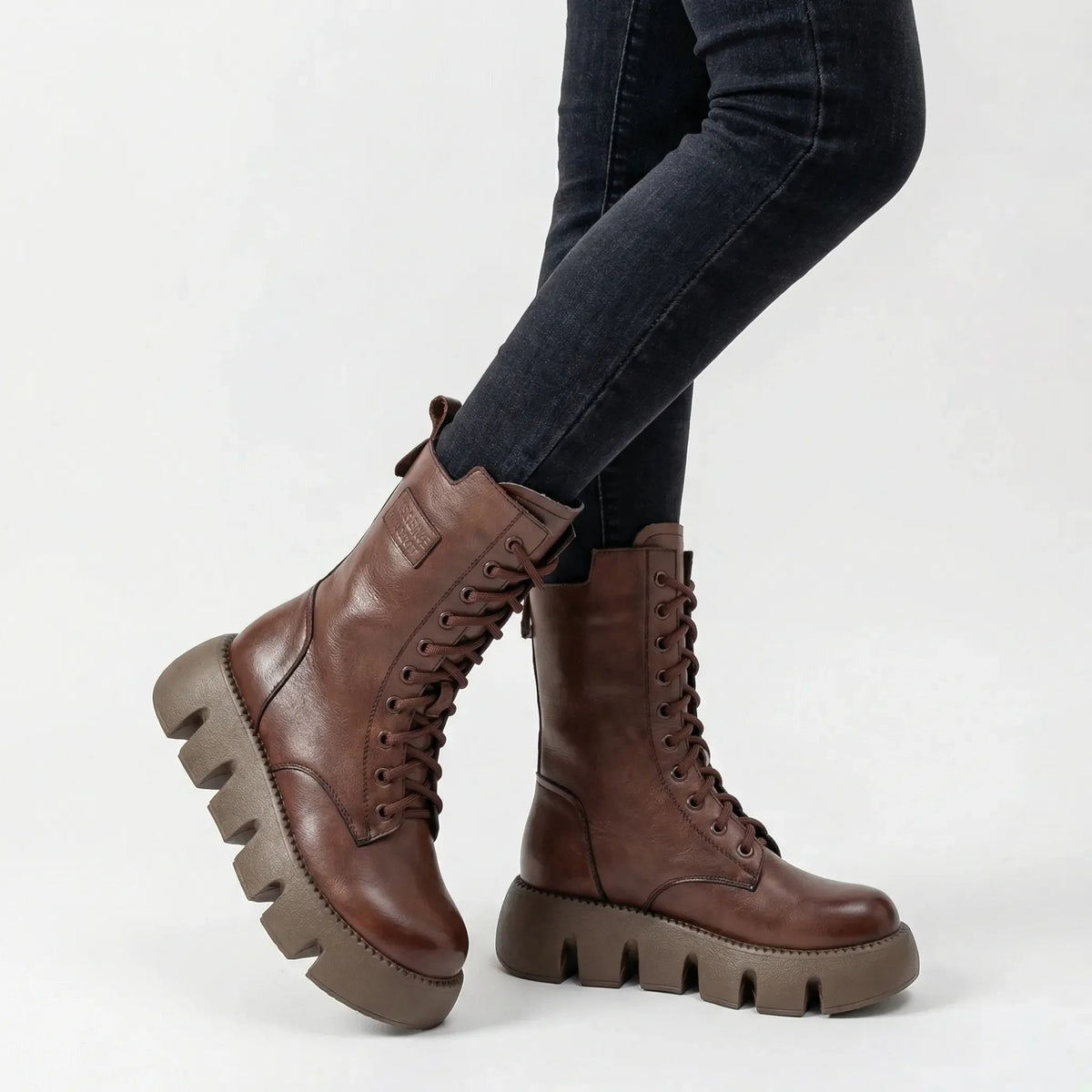 Combat Boots | Non-Slip Sole & Arch Support | Lace-Up Slip-On