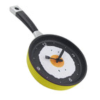 Wall Clock | Frying Pan & Fried Egg | Easy-To-Read Numbers