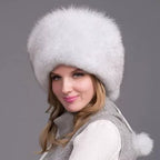 Women's Winter Hat | Natural Fox Fur & Integrated Earmuffs | One Size Fits Most