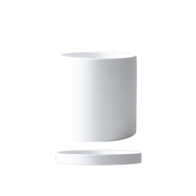 Plant Pot | Matte Glazed Ceramic, Matching Saucer & Drainage Hole