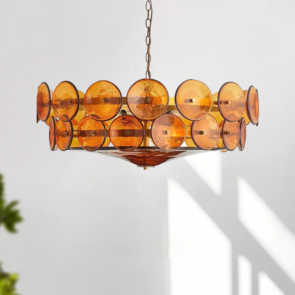 Ceiling Pendant Light | Metal & Glass | Dimmer Compatible