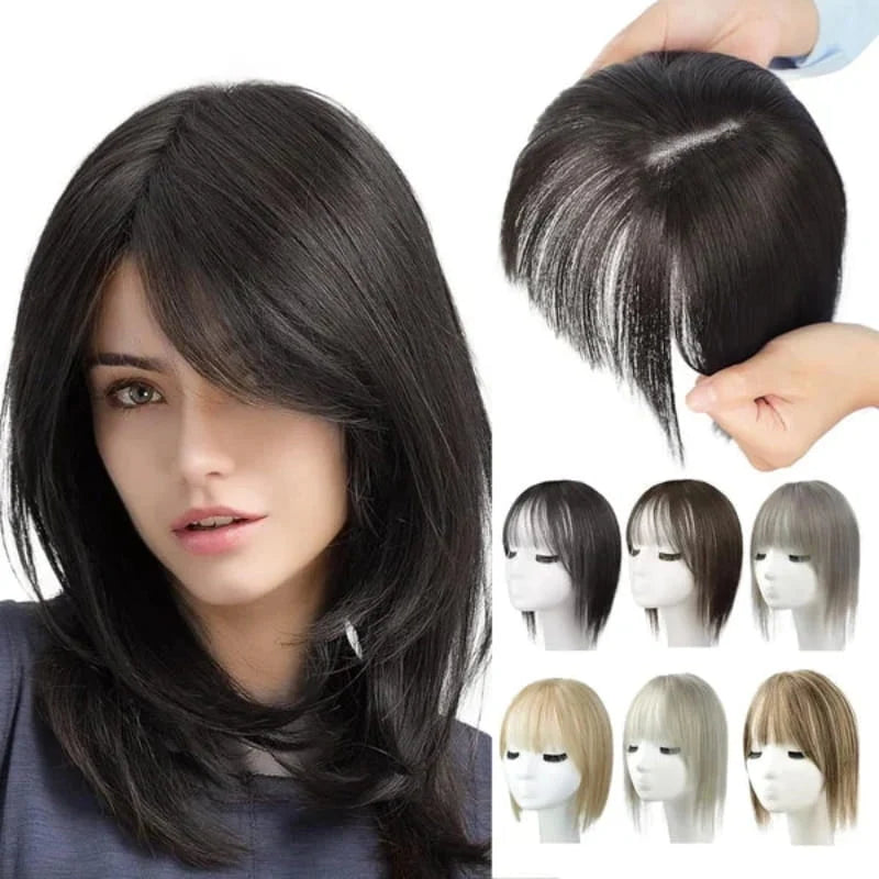 Hairpiece With Bangs | Natural-Looking Synthetic Hair & Added Volume