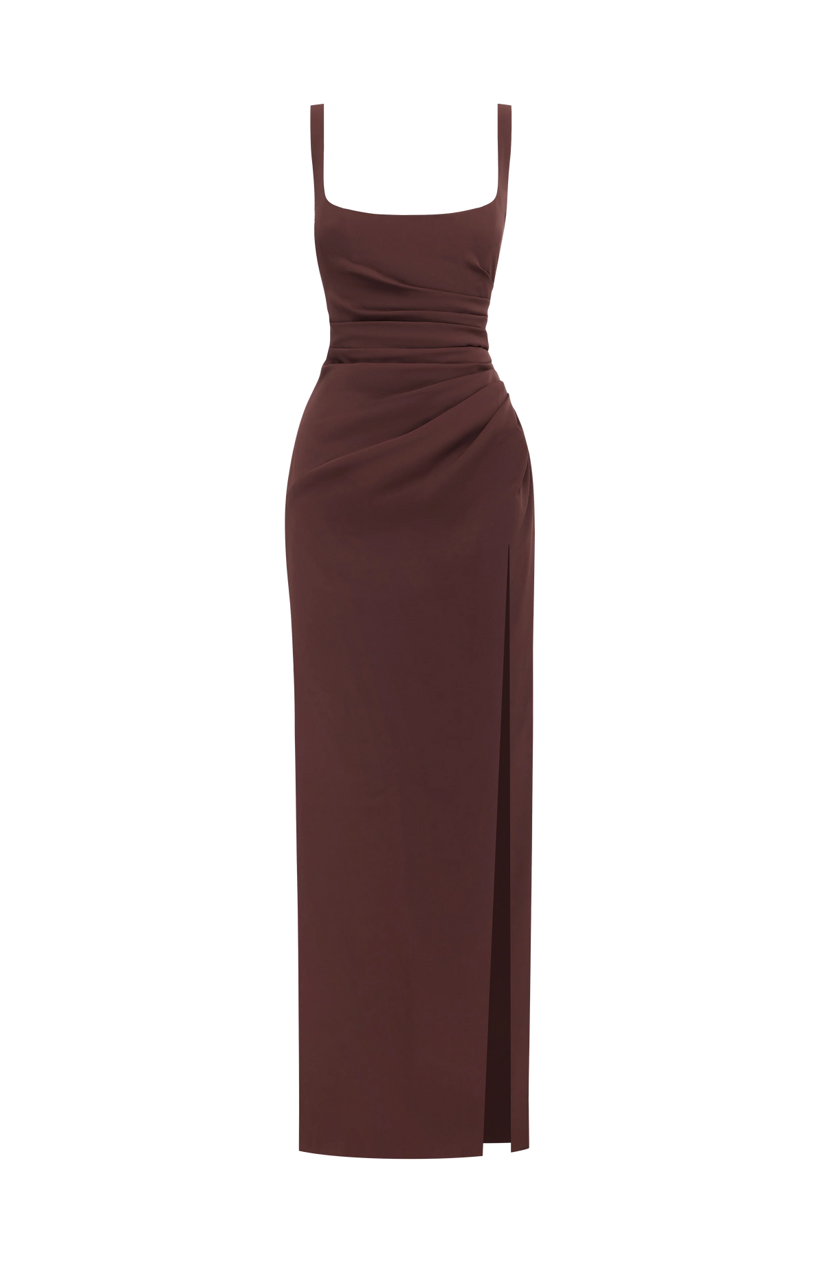 Maxi Dress | Draped Twill Corset Bodice | Adjustable Lace-Up Back