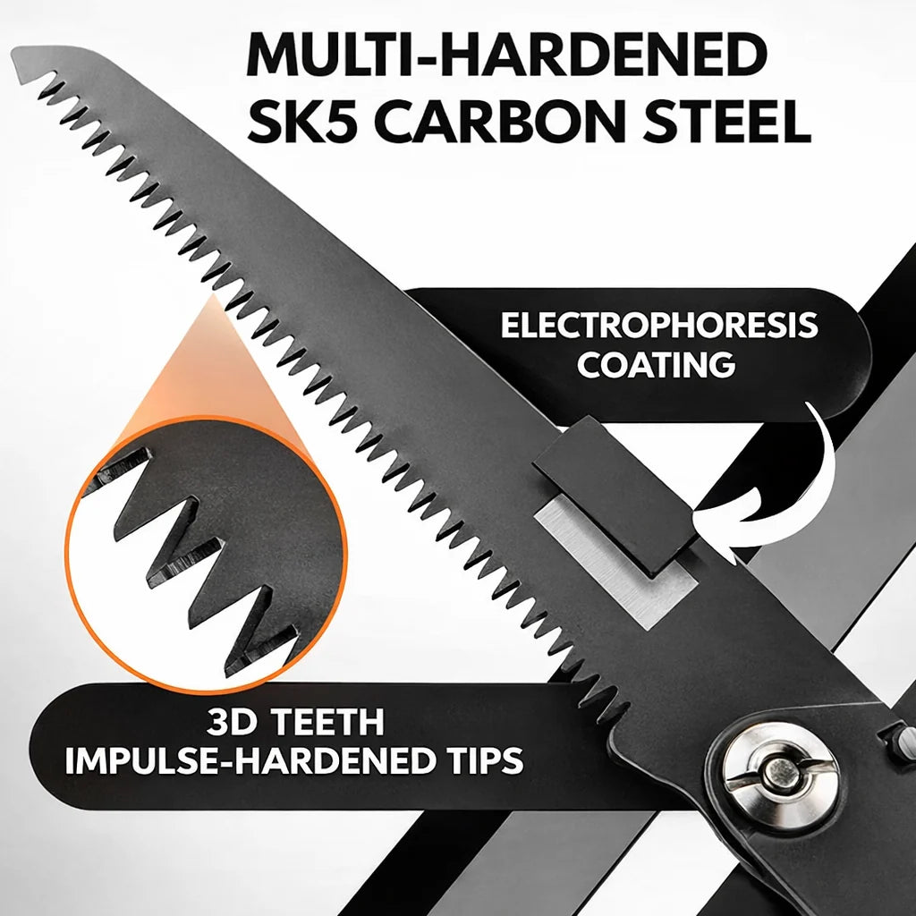 Folding Saw | Hardened Steel Blade & Non-Slip Handle