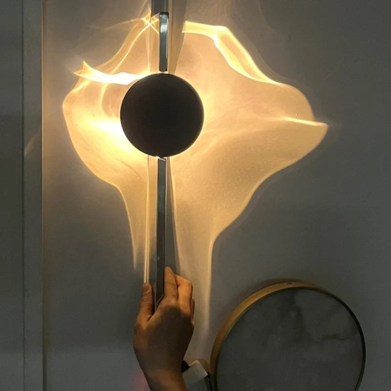 Wall Light | Adjustable Wave Projection & 180° Rotatable | Aluminum & Stainless Steel