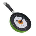 Wall Clock | Frying Pan & Fried Egg | Easy-To-Read Numbers