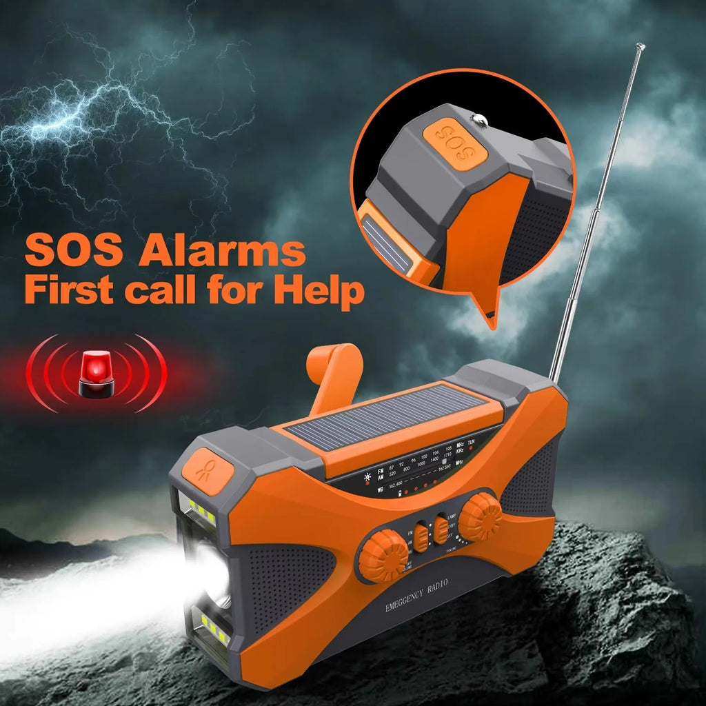 Emergency Radio | NOAA Alerts & Triple Charging | 10000mAh Power Bank