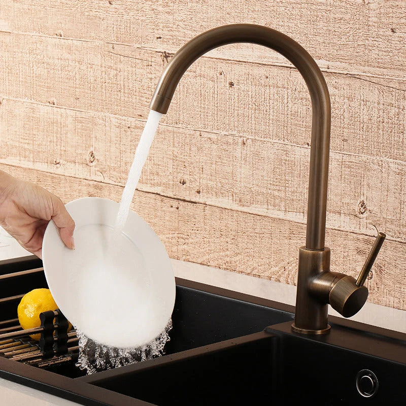 Kitchen Faucet | 360° Swivel Spout & Single-Lever Control | 304 Stainless Steel