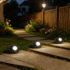 Solar Garden Spotlights | Stone-Look & IP65 Waterproof | Automatic Dusk Sensor