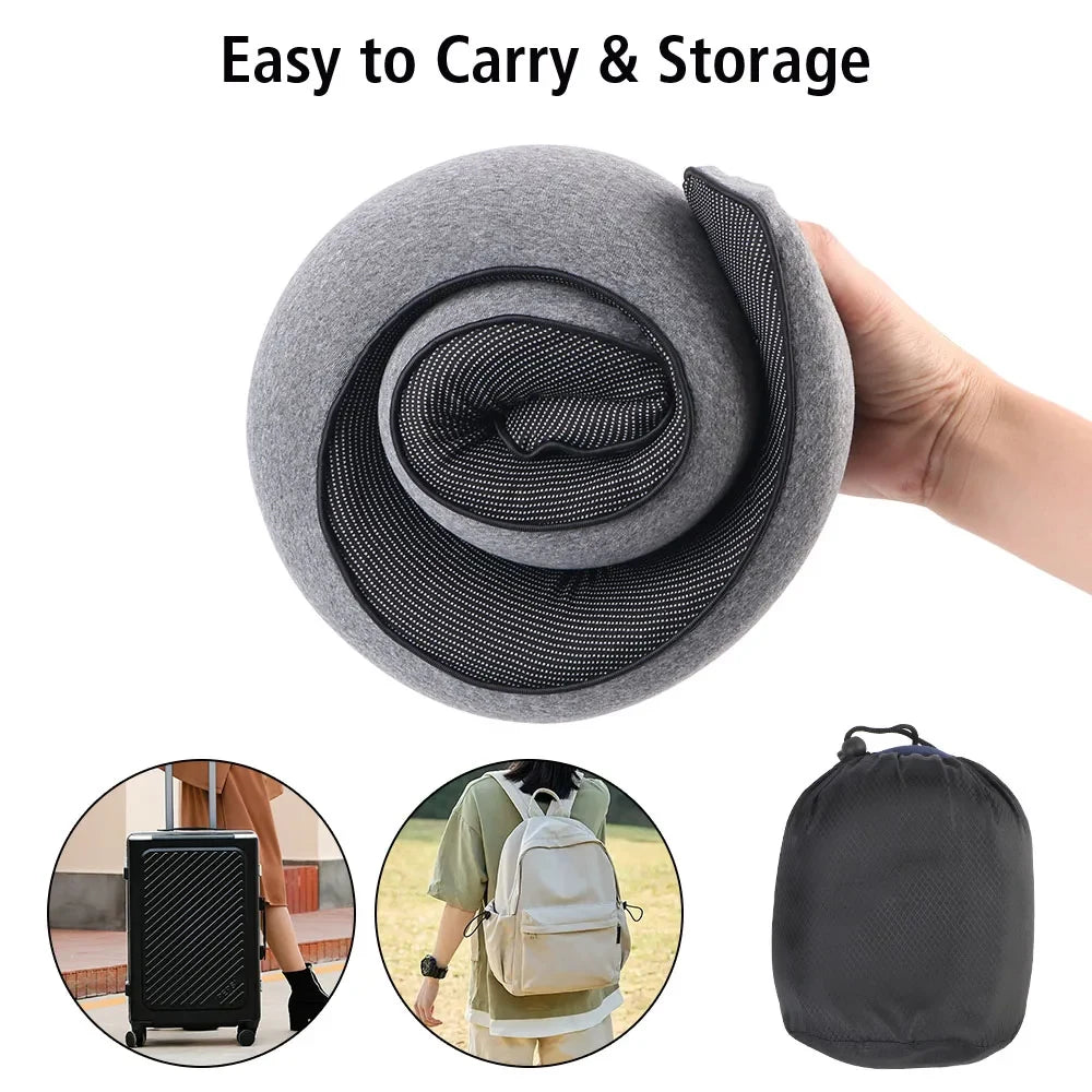 Travel Neck Pillow | U-Shaped Memory Foam & Adjustable Fit