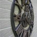 Wall Clock | Digital Display & Gear-Accented Bamboo | 30/40 cm