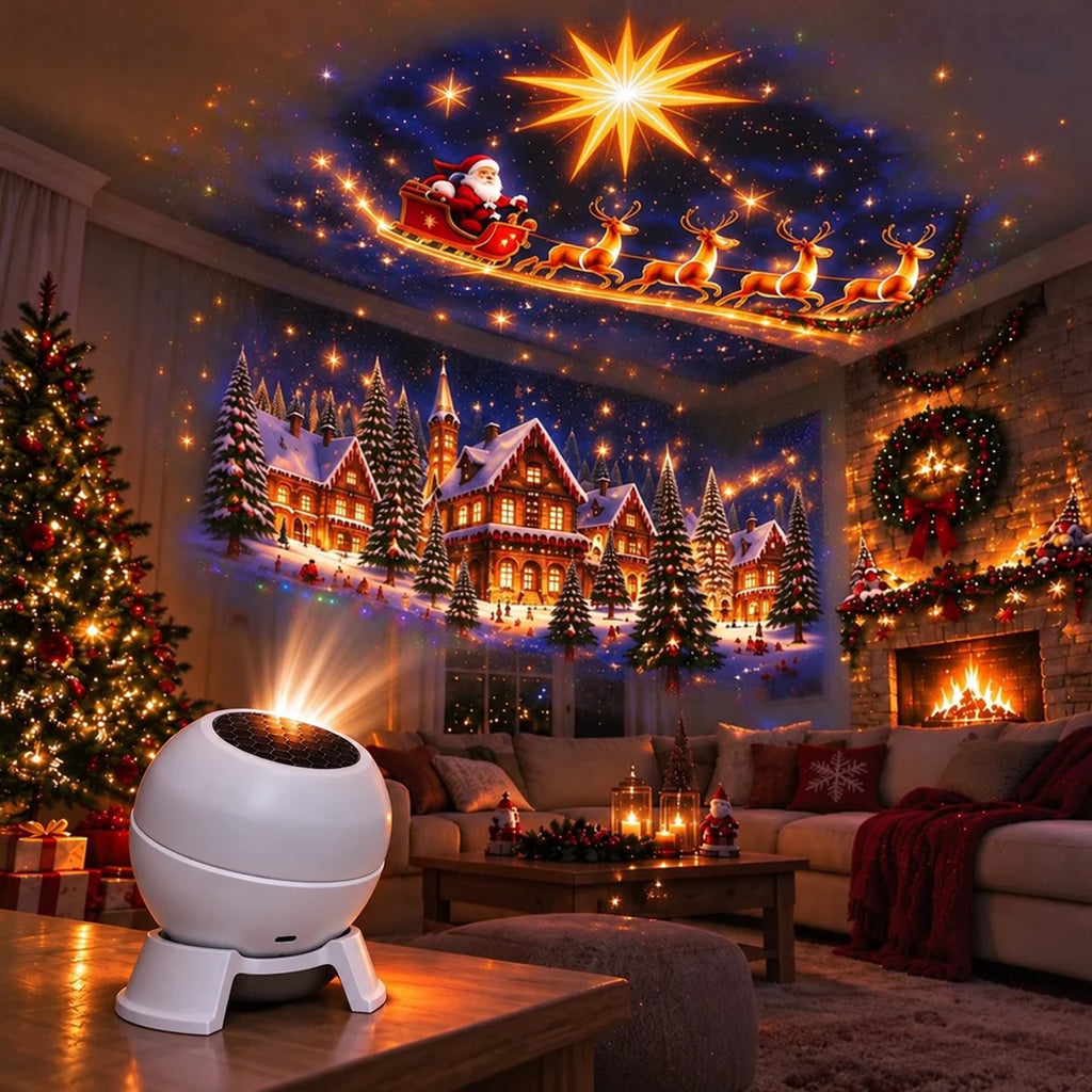 Christmas Projector | LED Festive Projections | USB-Powered & Compact Design