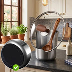 Utensil & Pot Lid Holder | Stainless Steel Drip-Catching Weighted Base