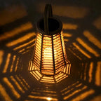 Outdoor Solar Lantern | Handwoven Rattan & Bamboo Waterproof IP44