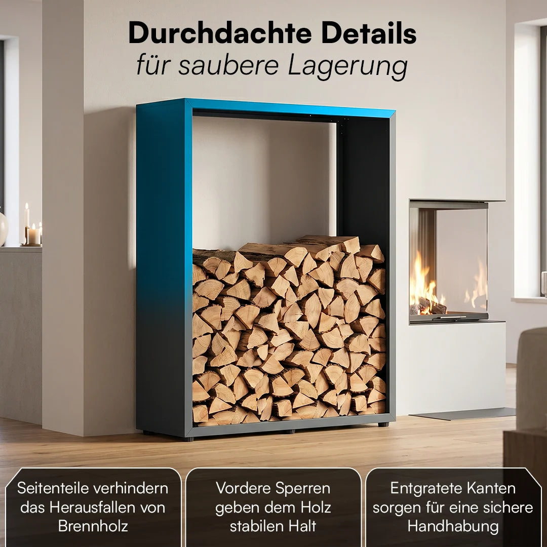 Firewood Rack | Galvanized Steel & Weather-Resistant | Adjustable Feet