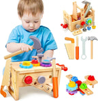 Wooden Tool Set for Kids | Multifunctional Workbench & Storage Box | 29-Piece Set