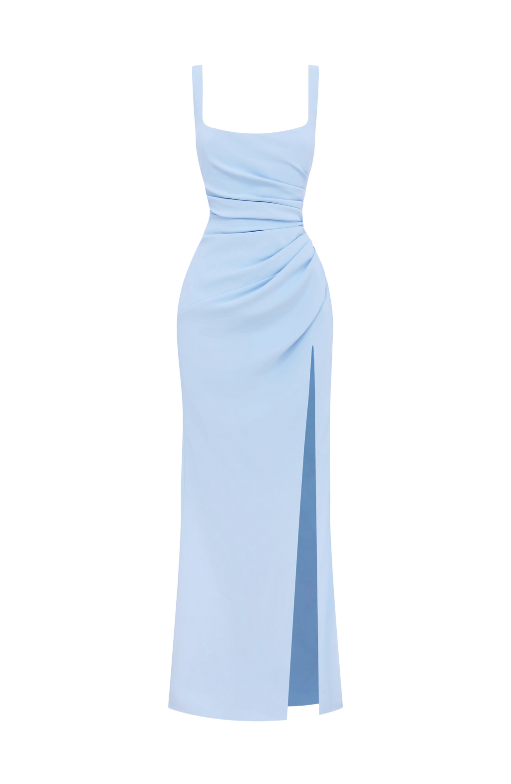 Maxi Dress | Draped Twill Corset Bodice | Adjustable Lace-Up Back