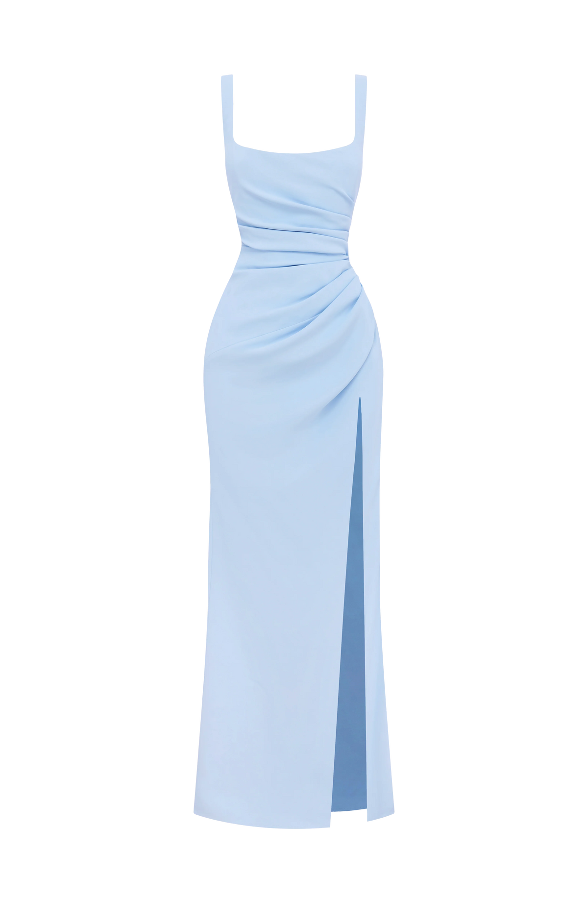 Maxi Dress | Draped Twill Corset Bodice | Adjustable Lace-Up Back
