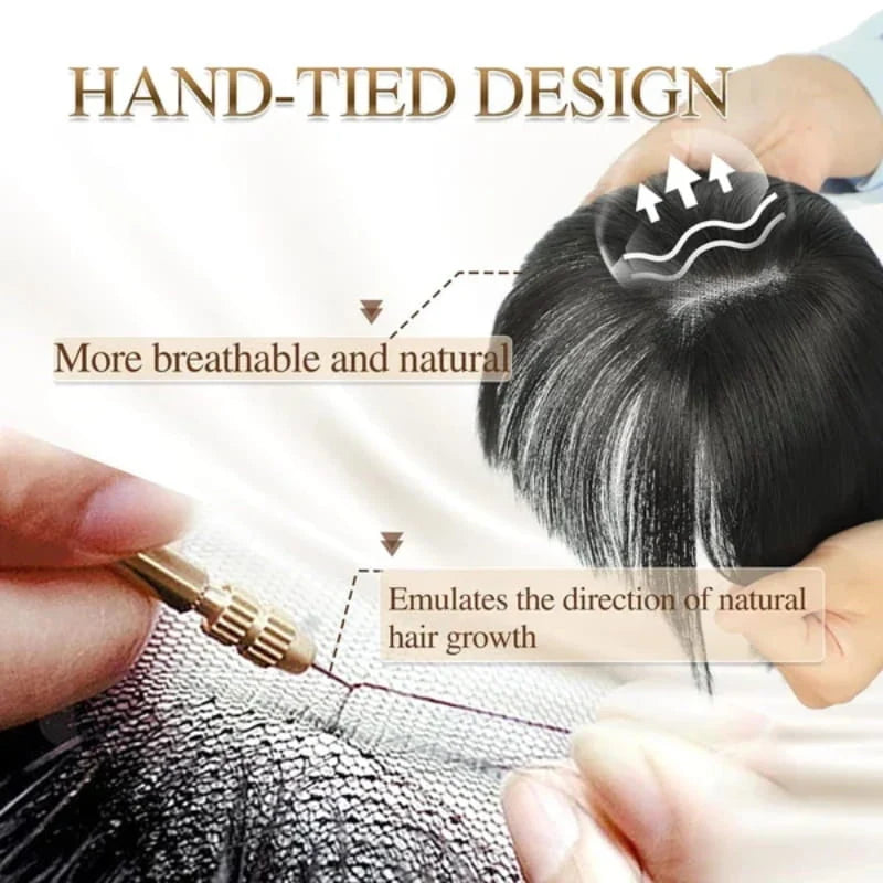 Hairpiece With Bangs | Natural-Looking Synthetic Hair & Added Volume