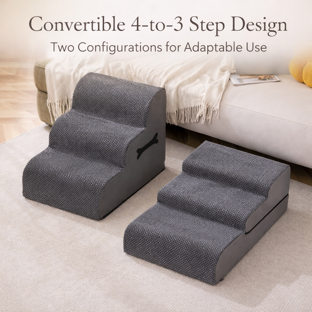 Dog Stairs | Gentle Ramp & Non-Slip Plush Surface | Modular Design