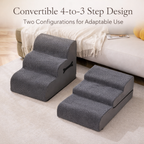 Dog Stairs | Gentle Ramp & Non-Slip Plush Surface | Modular Design