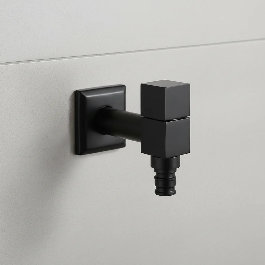 Wall-Mounted Faucet | Solid Brass Matte Black | Space-Saving