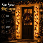 Christmas Door Hanger | Cordless Warm White Lights | 70 Cm