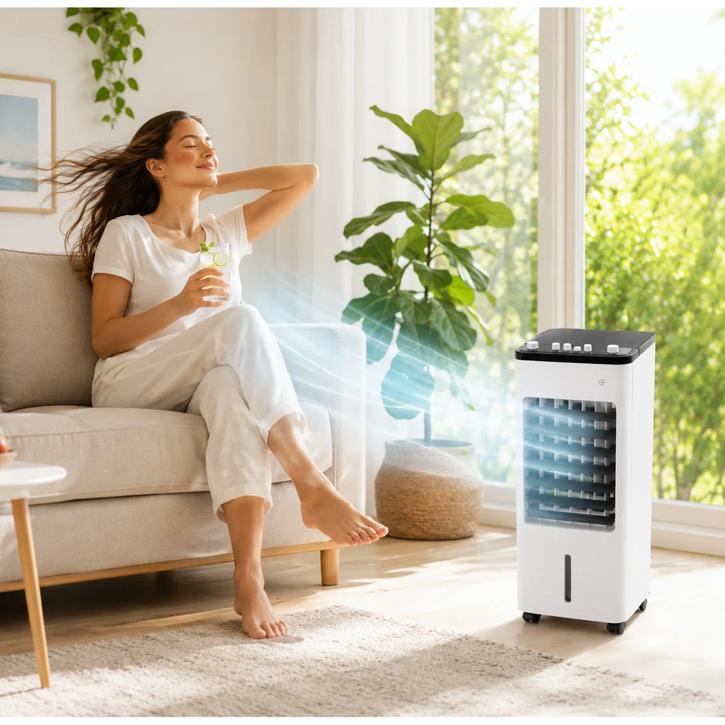 Portable Air Cooler | Evaporative Cooling & Humidifier | 3-in-1 With Caster Wheels