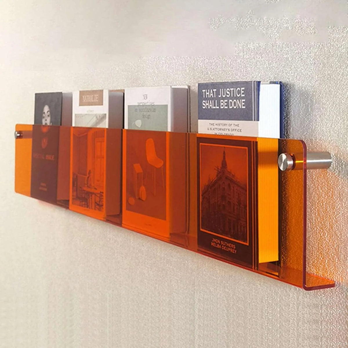 Wall-Mounted Magazine Shelf | Clear Acrylic & Easy Install | S/M/L Sizes