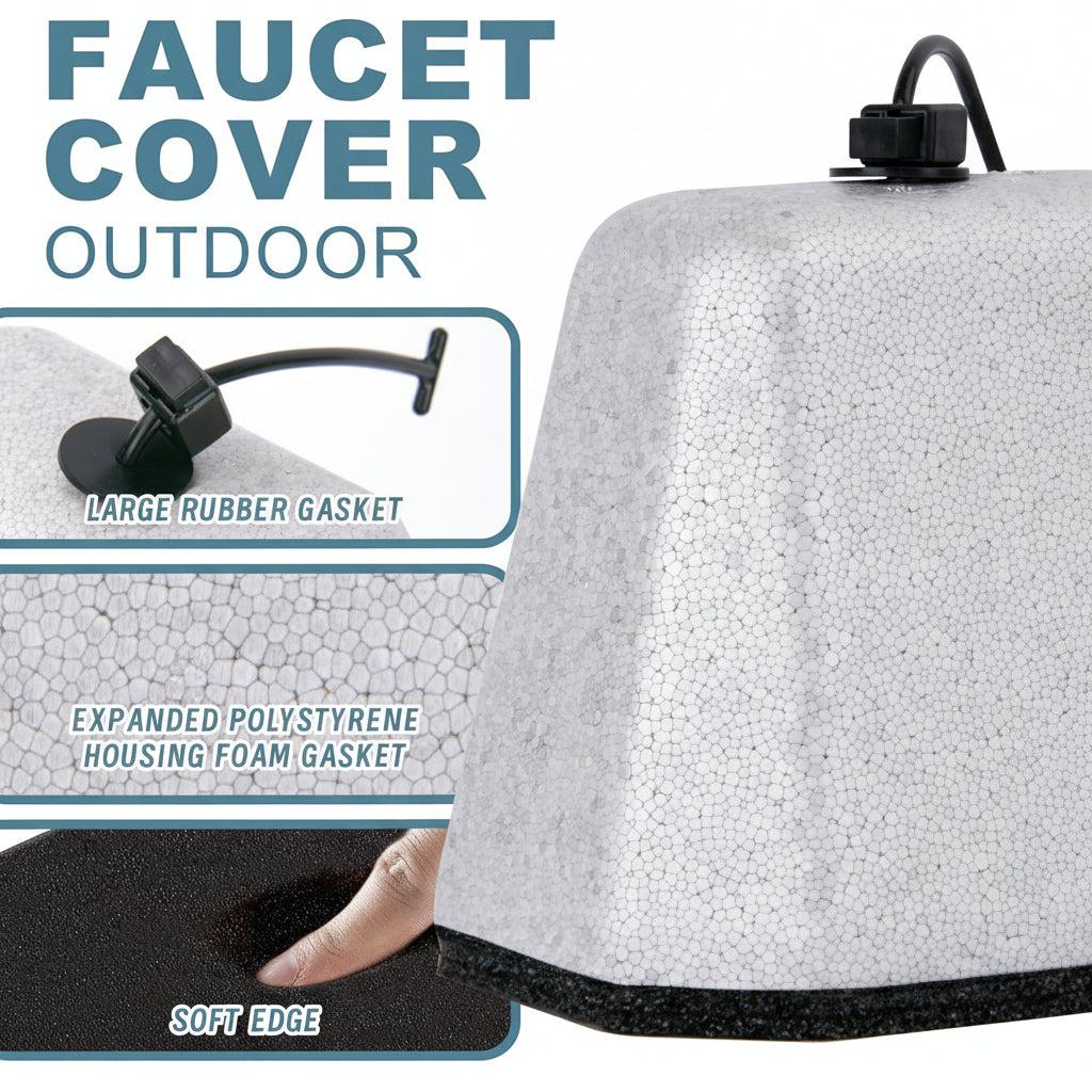 Outdoor Faucet Covers | Insulated Foam Winter Freeze Protection | Set of 2