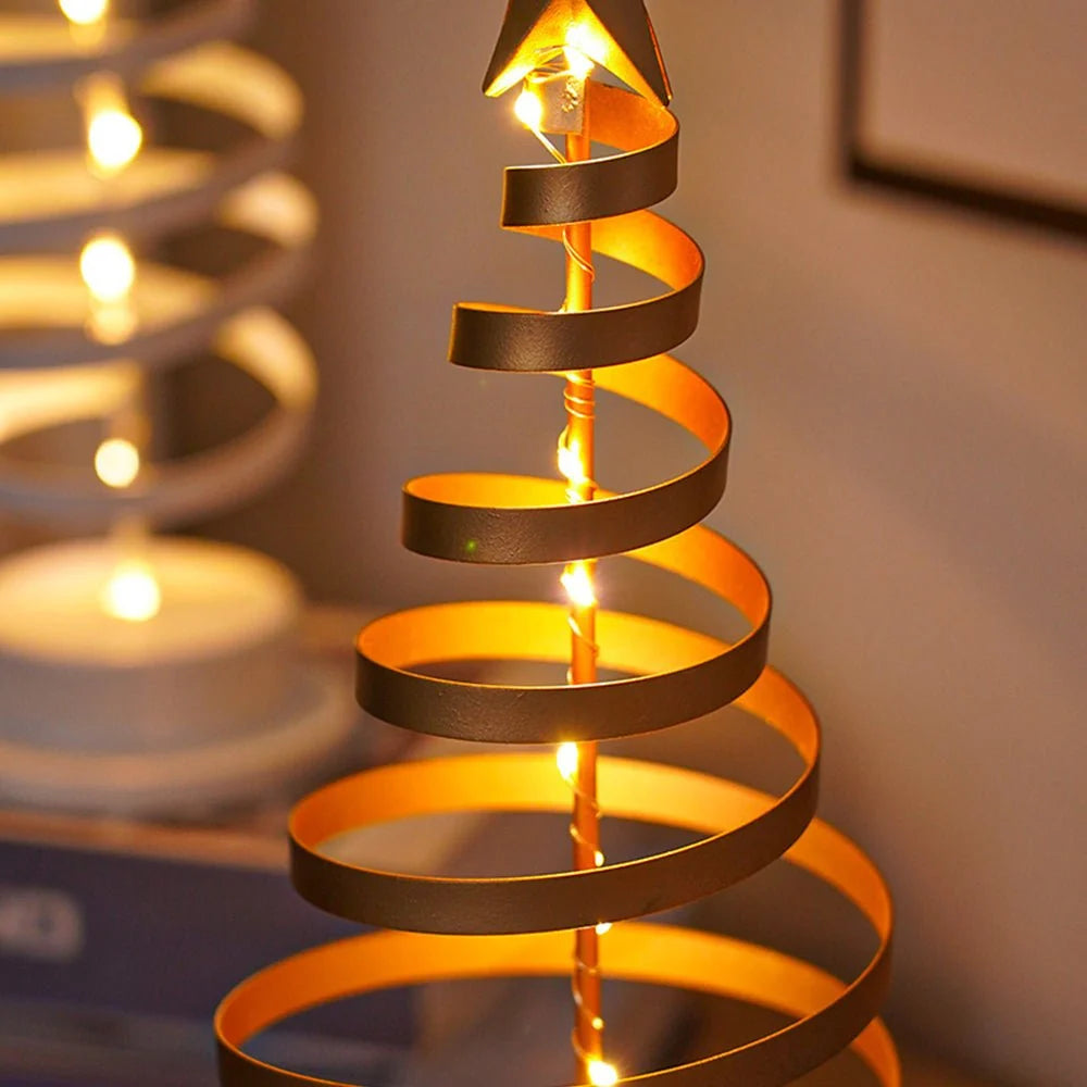 LED Christmas Tree | Spiral Design & Star Top | 33 cm