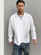 Men’s Long-Sleeve Shirt | Knitted Crew Neck | Regular Fit