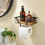 Wall-Mounted Storage Shelf | Integrated Paper Holder & Space-Saving