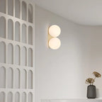 Wall Lamp | Gilded Finish & Two Glass Globes | 180° Rotatable Arm