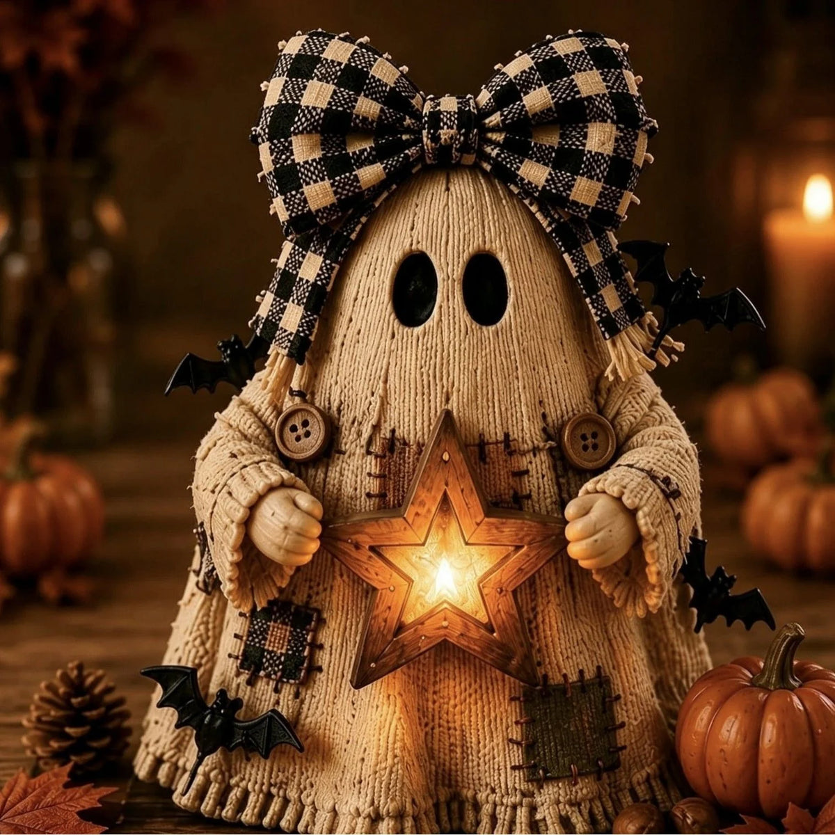 Pumpkin Scarecrow Decoration | Warm Lantern & Rustic Design | Halloween & Autumn Decor