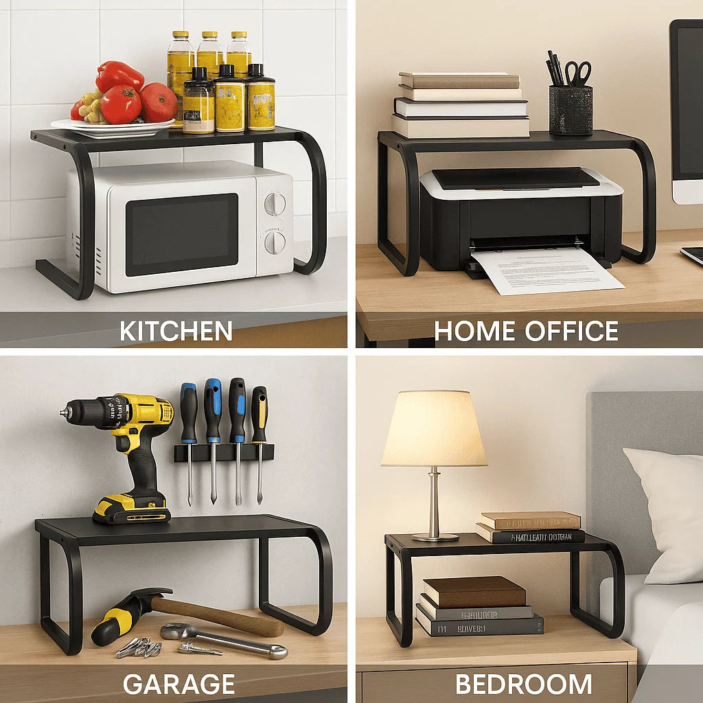 Kitchen Shelf | 2-Tier No-Drill Countertop Organizer | Holds Up to 25 kg