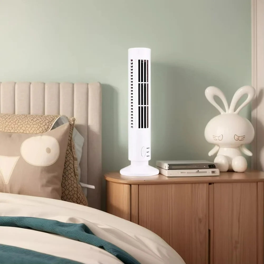 Tower Fan | Bladeless & USB-Powered | Compact Desktop Design