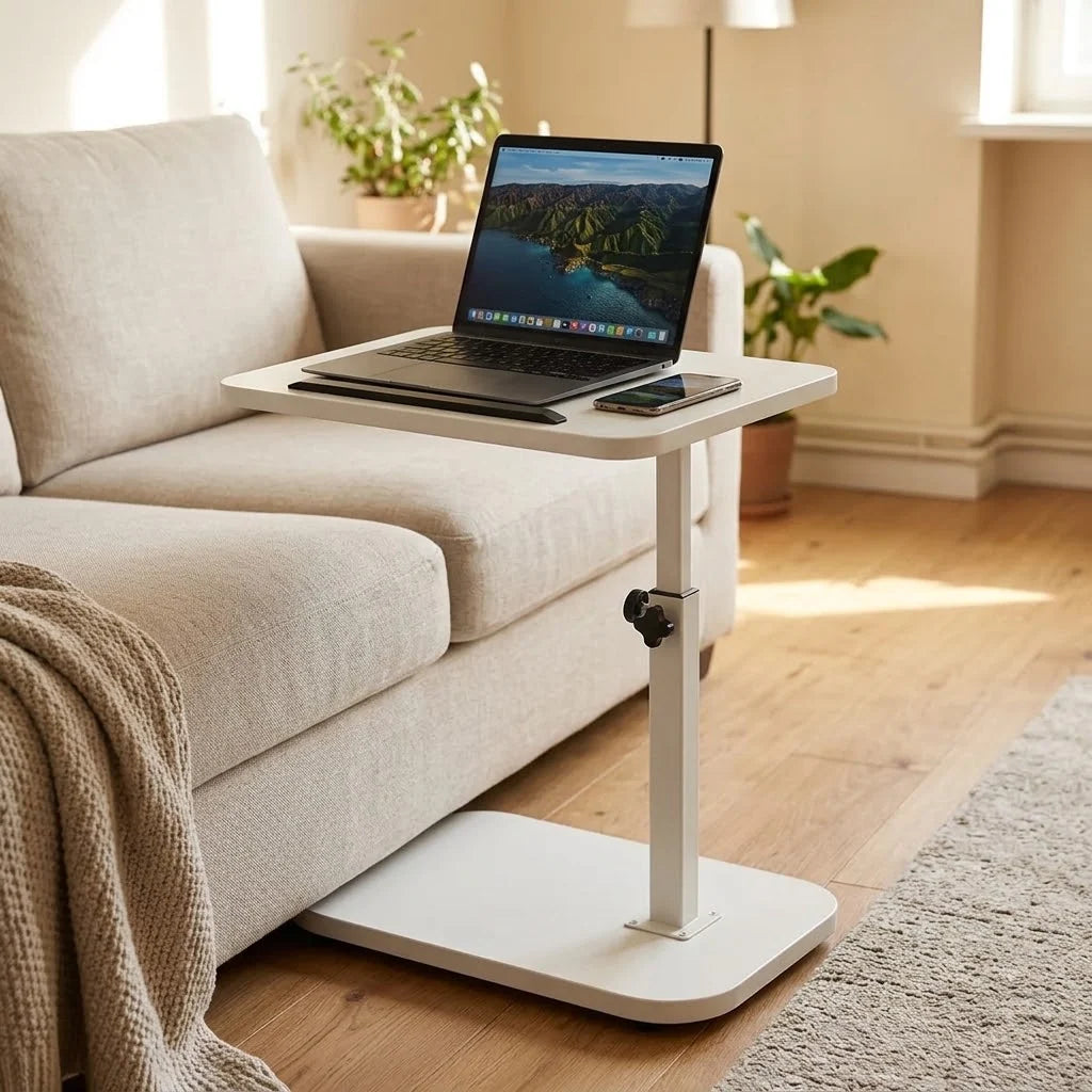 C-Shaped Laptop Table | Height-Adjustable & 360° Swivel | Tilting Tabletop
