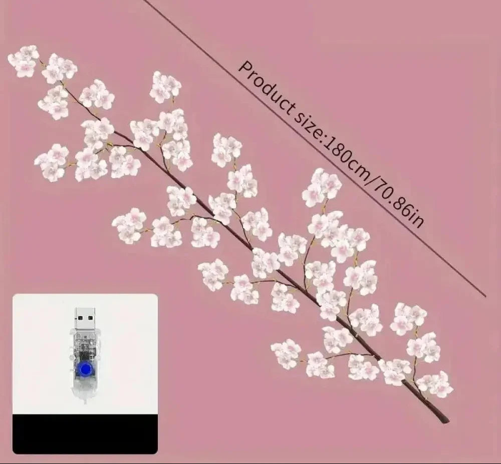 LED Light Branch | USB-Powered Warm Glow & 8 Light Modes