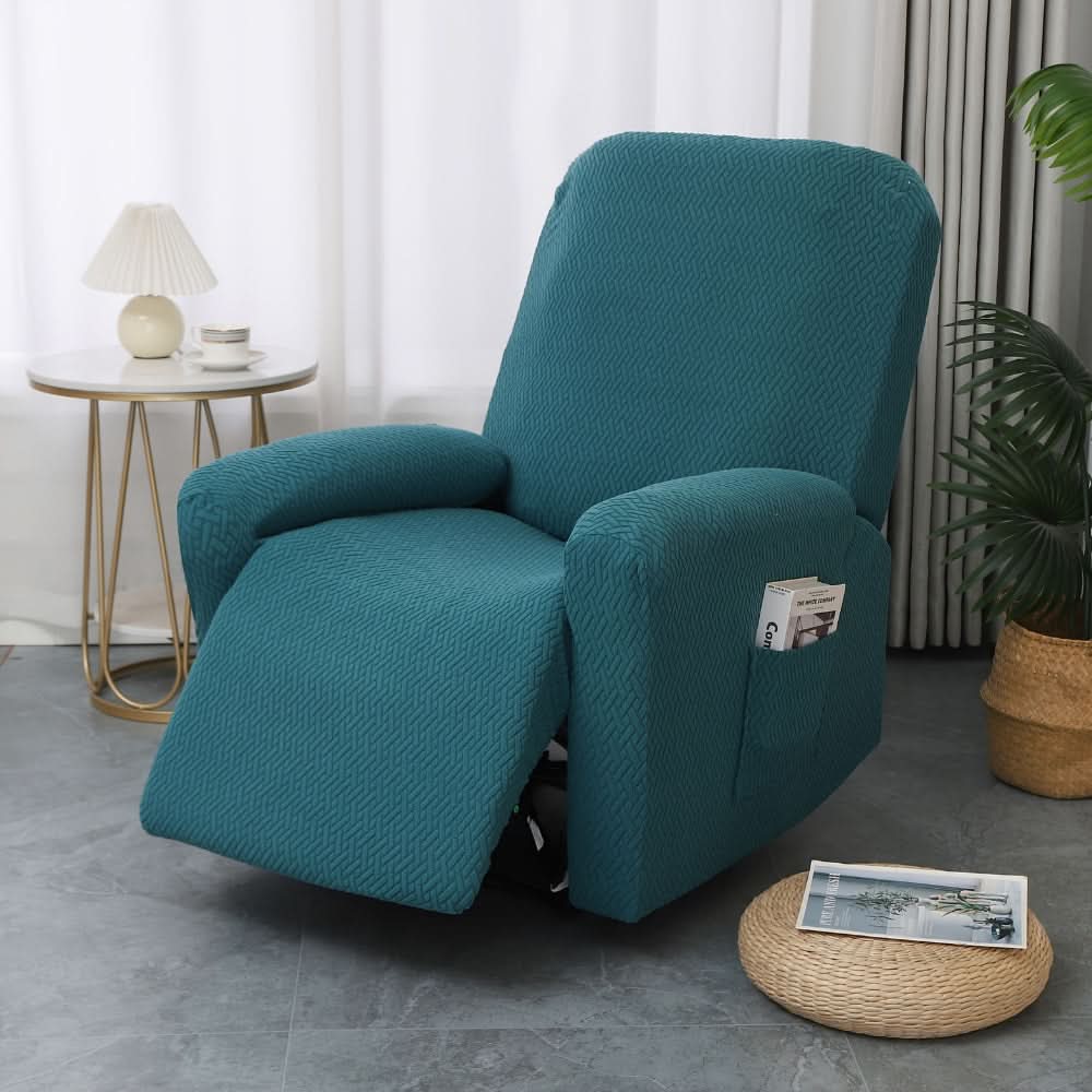 Recliner Cover | Stretch Fabric & Side Pocket | 4-Piece Set