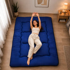 Japanese Futon Mattress | Quilted 4-Inch & Foldable | Washable Polyester